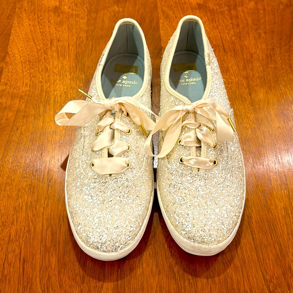 Kate Spade Glitter Keds -Cream